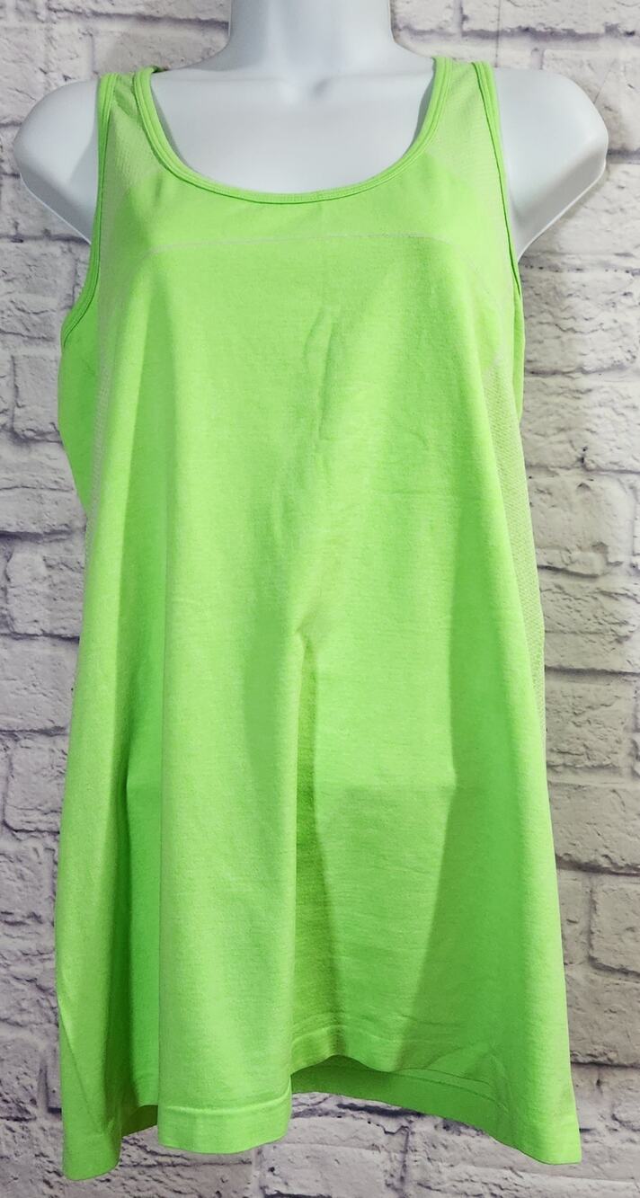 BCG Lime Green Racerback Round Neck Workout Tank Top XL Lightweight Stretchy